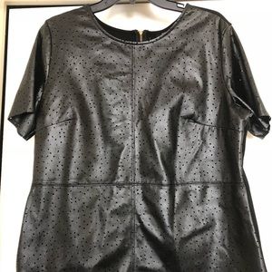 Apt 9 black faux leather short sleeved top ✨